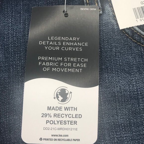 Lee Women's 20M Midrise Regular Fit Liberty Short Blue Denim Jean New With Tags - Picture 4 of 12